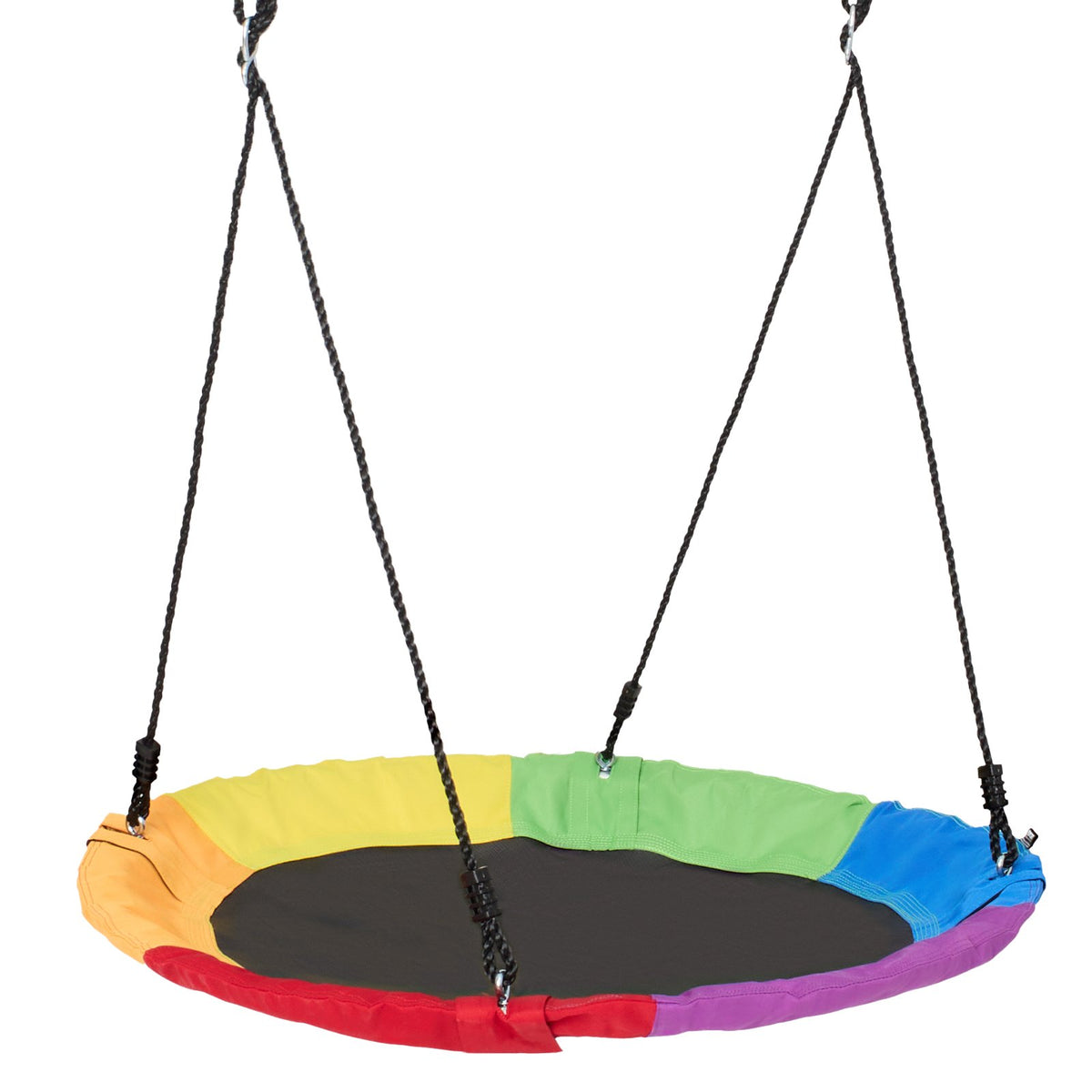 VEVOR Tree Swing, 40 Inch Saucer Swing, 750lbs Weight Capacity, 900D Oxford Fabric Swing Seat with 2 Tree Hanging Straps and Adjustable Multi-Strand Ropes, Round Swing for Kids Outdoor, Multicolor - CSFDQQCSFD407SNPQV0 - view 10