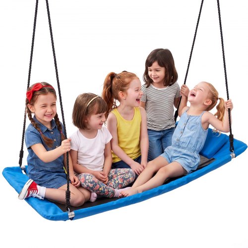 VEVOR Platform Tree Swing for Kids and Adults 700 lbs 60" Rectangle Blue, for Backyard Outdoor & Indoor, 900D Oxford Fabric Giant Seat with 2 Hanging Straps, Adjustable Ropes and Curved Edge Design - CSFDQQFXFDQQM7BCT001V0 - view 2
