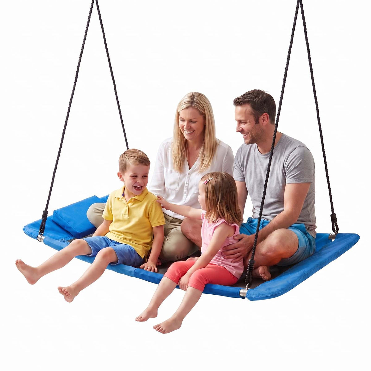 VEVOR Platform Tree Swing for Kids and Adults 700 lbs 60" Rectangle Blue, for Backyard Outdoor & Indoor, 900D Oxford Fabric Giant Seat with 2 Hanging Straps, Adjustable Ropes and Curved Edge Design - CSFDQQFXFDQQM7BCT001V0 - view 10
