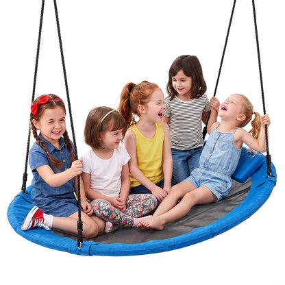 VEVOR Tree Swing 60" Saucer Swing for Kids & Adults 700 lbs Weight Capacity, for Backyard Outdoor & Indoor, 360° Rotation, 900D Oxford Fabric Round Seat with 2 Hanging Straps & Adjustable Ropes, Blue - CSFDQQYXFDQQC2NBS001V0 - view 1