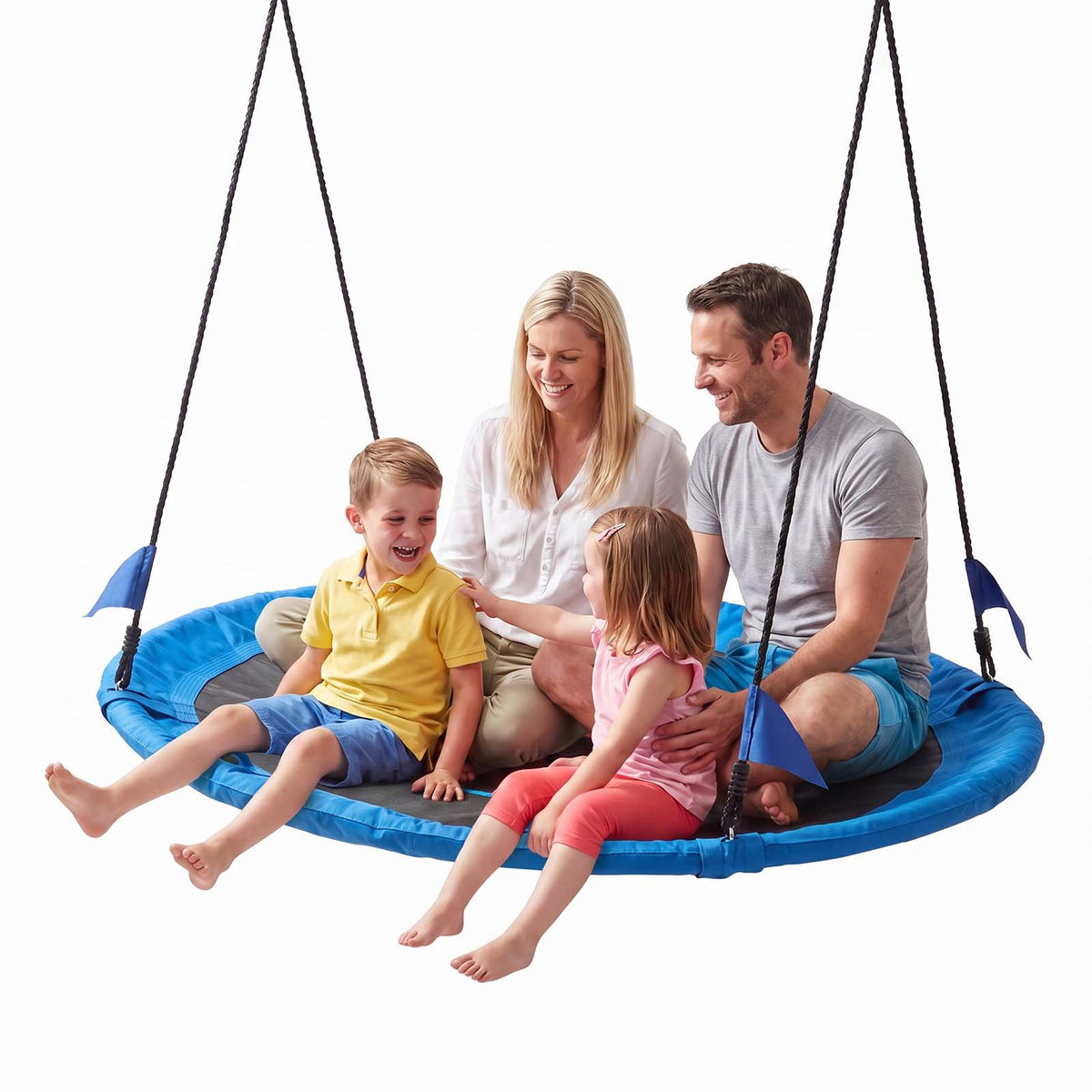 VEVOR Tree Swing 60" Saucer Swing for Kids & Adults 700 lbs Weight Capacity, for Backyard Outdoor & Indoor, 360° Rotation, 900D Oxford Fabric Round Seat with 2 Hanging Straps & Adjustable Ropes, Blue - CSFDQQYXFDQQC2NBS001V0 - view 10