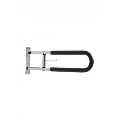 VEVOR Toilet Safety Rail, 30 Inch U-Shaped Handicap Grab Bar, Foldable Senior Safety Pole, Flip Up Toilet Grab Bars with Anti-Slip Handle, 300 Lbs Load Capacity Security Handrail with Paper Holder - CSFSWZTKFZ305ODGSV0 - view 2