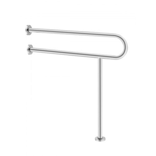 VEVOR Toilet Safety Rail, 31.5 Inch U-Shaped Handicap Grab Bar, 304 Stainless Steel Senior Safety Pole, Toilet Grab Bars with Anti-Slip Handle, 300 Lbs Load Capacity Security Handrail with Support Leg - CSFSYZTBKFZ3JJ2VOV0 - view 2