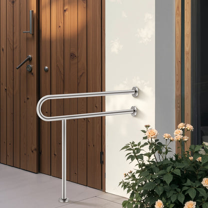 VEVOR Toilet Safety Rail, 31.5 Inch U-Shaped Handicap Grab Bar, 304 Stainless Steel Senior Safety Pole, Toilet Grab Bars with Anti-Slip Handle, 300 Lbs Load Capacity Security Handrail with Support Leg - CSFSYZTBKFZ3JJ2VOV0 - view 9