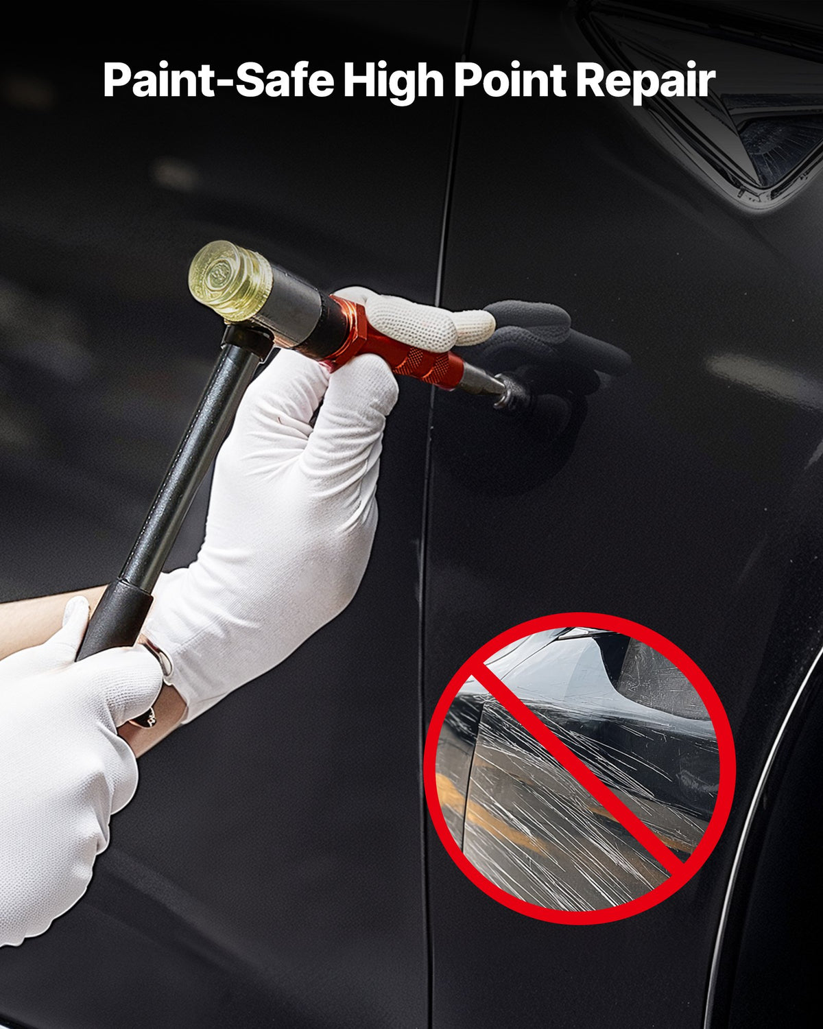 VEVOR Dent Puller Kit, Paintless Car Dent Removal Tool, Auto Fender Damage Repair Puller Lifter with Curved Rod, Crowbar, Rubber Hammer, Airbag, Detachable & Repair Pens, Replacement Heads Tools Kit - CSLBGJDJT12J5FC5E001V0 - view 5