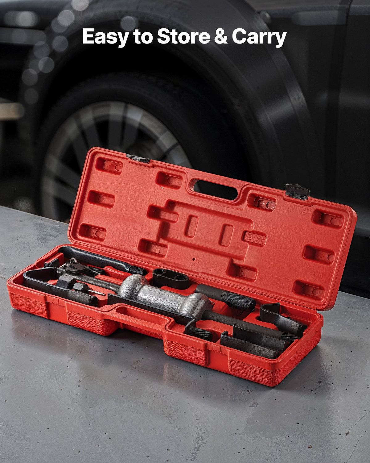 VEVOR Dent Puller Kit, 10 lbs 13-in-1 Slide Hammer Dent Removal Kit, Heavy-Duty Auto Body Truck Repair Automotive Damage Remover Tool Repair Frame with Carrying Case, Extension Rod, Non-Slip Handle - CSLBGJDJT13J21TPQ001V0 - view 8