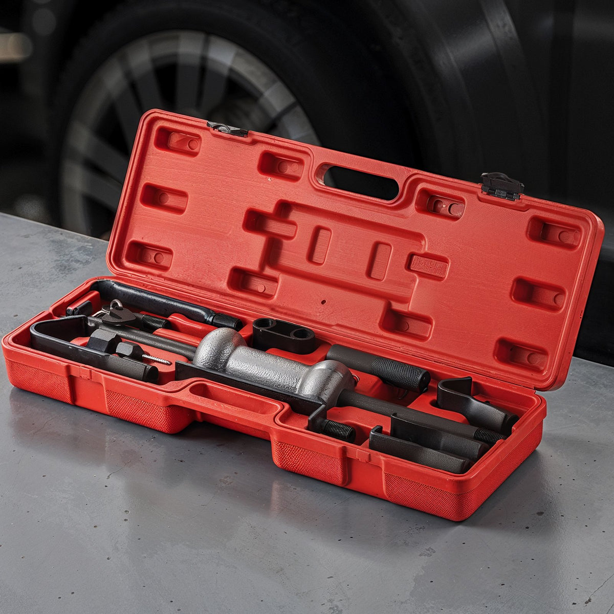 VEVOR Dent Puller Kit, 10 lbs 13-in-1 Slide Hammer Dent Removal Kit, Heavy-Duty Auto Body Truck Repair Automotive Damage Remover Tool Repair Frame with Carrying Case, Extension Rod, Non-Slip Handle - CSLBGJDJT13J21TPQ001V0 - view 9
