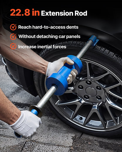 VEVOR Dent Puller Kit, 13 lbs 14-in-1 Slide Hammer Dent Removal Kit, Heavy-Duty Auto Body Truck Repair Automotive Damage Remover Tool Repair Frame with Carrying Case, Extension Rod, Non-Slip Handle - CSLBGJDJT14T608QL001V0 - view 6