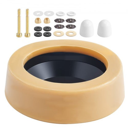 VEVOR Toilet Wax Ring Kit, 1.6-Inch Extra Thick Wax Ring for Toilet Bowls with Rust-Resistant Brass Bolts, Caps and Washers, Fits 3-Inch or 4-Inch Drain Pipes, Superior Sealing Performance - CSLH1JTYPJ00K94BQ001V0 - view 2