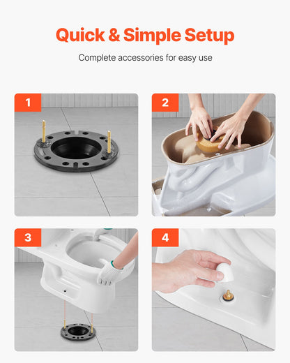 VEVOR Toilet Wax Ring Kit, 1.6-Inch Extra Thick Wax Ring for Toilet Bowls with Rust-Resistant Brass Bolts, Caps and Washers, Fits 3-Inch or 4-Inch Drain Pipes, Superior Sealing Performance - CSLH1JTYPJ00K94BQ001V0 - view 7