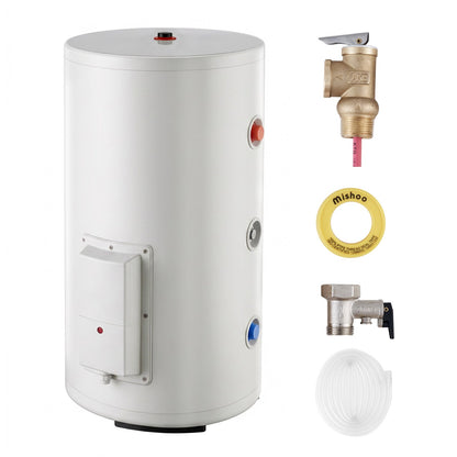 VEVOR 12 Gallon Electric Tank Water Heater, 1600W Point-of-Use Hot Water Heater with LED Display, Knob Control, Side Outlet, 120V Storage Design with T&P Valve for Small Apartments & Studios, Gray - CSSRSQ12GALX1Y9QX001V1 - view 1