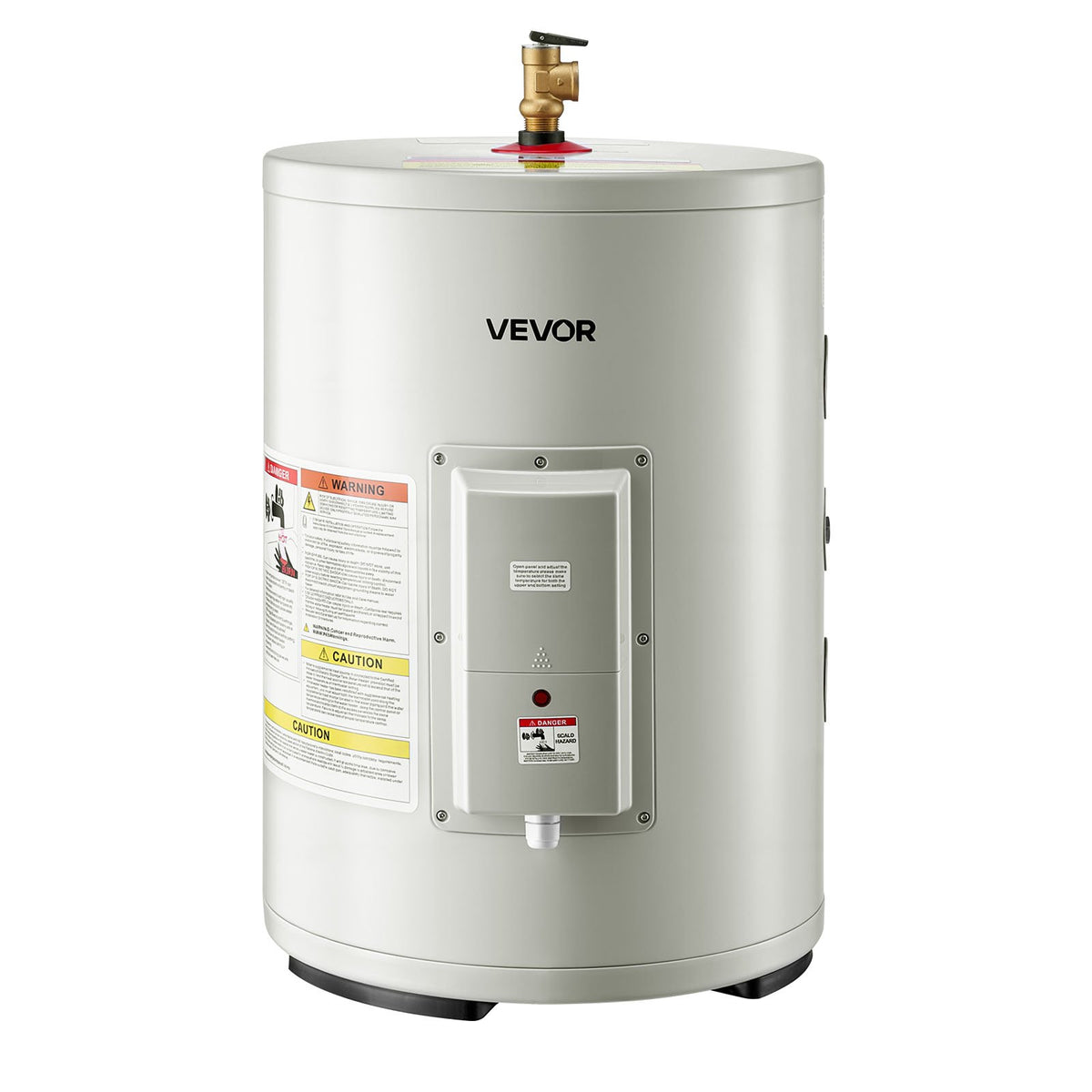 VEVOR 12 Gallon Electric Tank Water Heater, 1600W Point-of-Use Hot Water Heater with LED Display, Knob Control, Side Outlet, 120V Storage Design with T&P Valve for Small Apartments & Studios, Gray - CSSRSQ12GALX1Y9QX001V1 - view 10