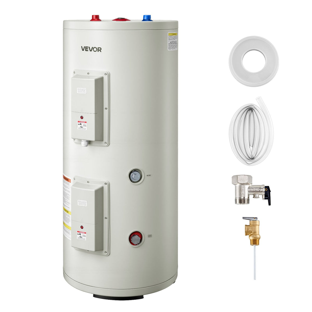 VEVOR 30 Gallon Electric Tank Water Heater, 5000W Point-of-Use Hot Water Heater with LED Display, Knob Control, Top Outlet, 240V with T&P Valve for Large Families, Small Commercial Spaces, Gray - CSSRSQ30GALX5CNFK001V4 - view 1