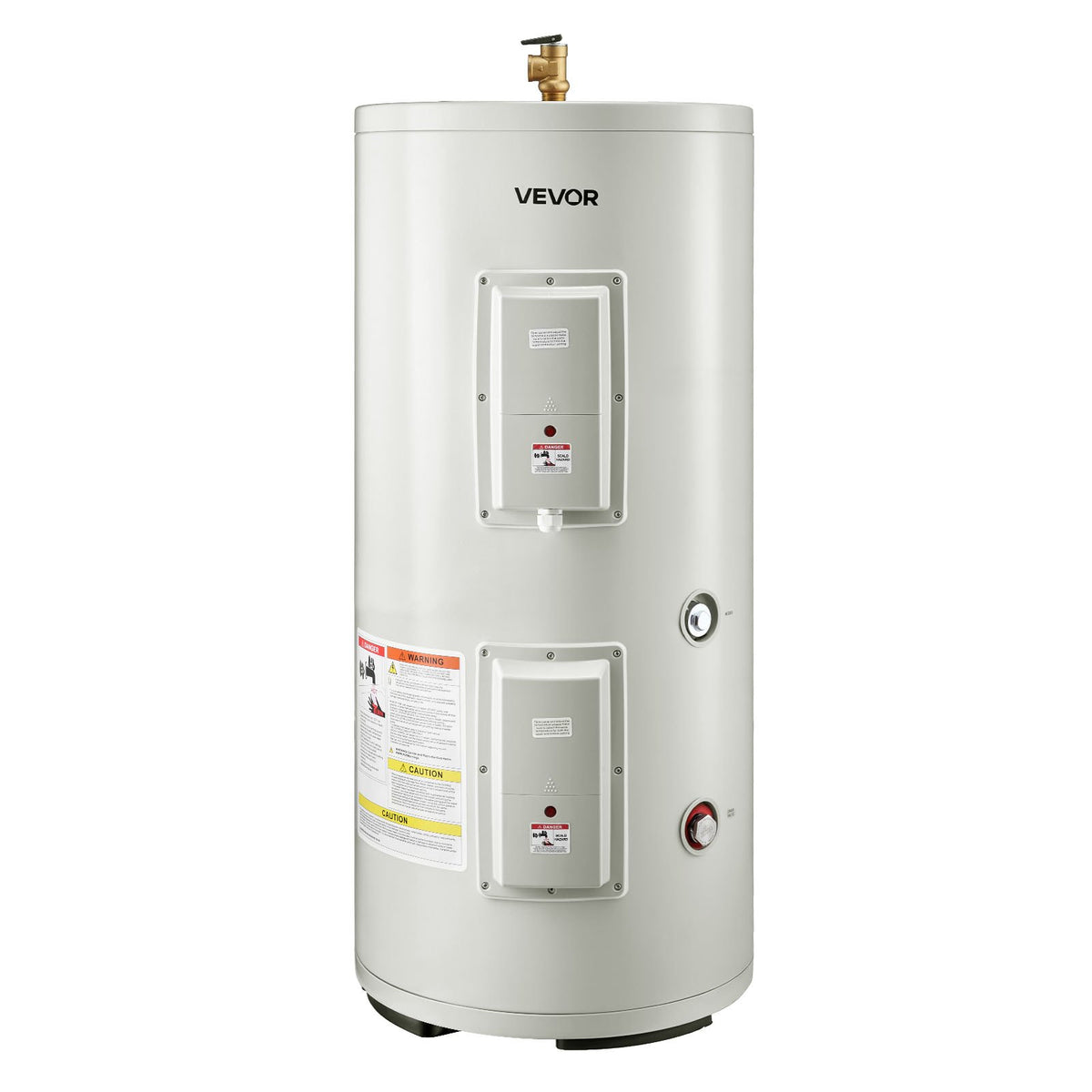VEVOR 30 Gallon Electric Tank Water Heater, 5000W Point-of-Use Hot Water Heater with LED Display, Knob Control, Top Outlet, 240V with T&P Valve for Large Families, Small Commercial Spaces, Gray - CSSRSQ30GALX5CNFK001V4 - view 10