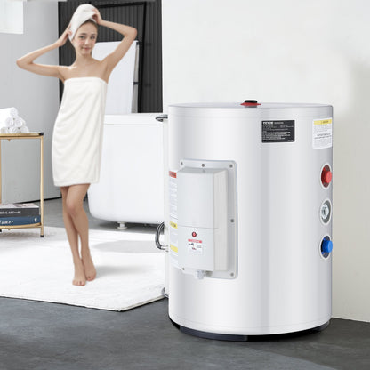 VEVOR Electric Water Heater, 10 Gallon Tank Instant Hot Water Heater, 1.6Kw Tankless Water Heater w/ LED Display,Knob Control, IPX4 Waterproof Side Connection On Demand Heaters for Shower, Bath - CSSRSQ40LXNLTWC46V1 - view 9
