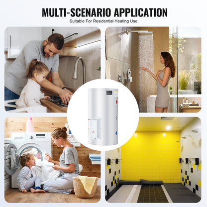 VEVOR Electric Water Heater, 18 Gallon Tank Instant Hot Water Heater, 1.6Kw Tankless Water Heater w/ LED Display,Knob Control, IPX4 Waterproof Side Connection On Demand Heaters for Shower, Bath - CSSRSQ70LXNL6OAABV1 - view 7
