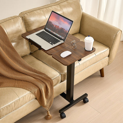 VEVOR Overbed Table, Mobile Bed Side Table with Flip Desktop and 4 Wheels, Height & Angle Adjustable Rolling Laptop Desk with Cup Holder, Portable Over Bed Desk for Home, Office, Study, Wood + Black - CSZGXDZZCSFZ02J8I001V0 - view 9