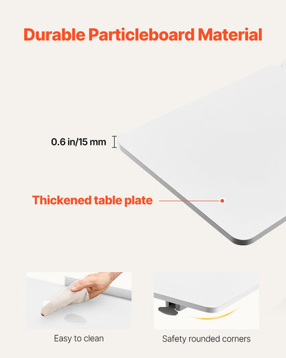 VEVOR Overbed Table, Mobile Bed Side Table with Flip Desktop and 4 Hidden Wheels, Height & Angle Adjustable Rolling Laptop Desk with Cup Holder, Portable Over Bed Desk for Home, Office, Study, White - CSZGXDZZCSFZ3O0N9001V0 - view 7