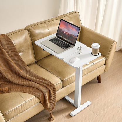 VEVOR Overbed Table, Mobile Bed Side Table with Flip Desktop and 4 Hidden Wheels, Height & Angle Adjustable Rolling Laptop Desk with Cup Holder, Portable Over Bed Desk for Home, Office, Study, White - CSZGXDZZCSFZ3O0N9001V0 - view 9