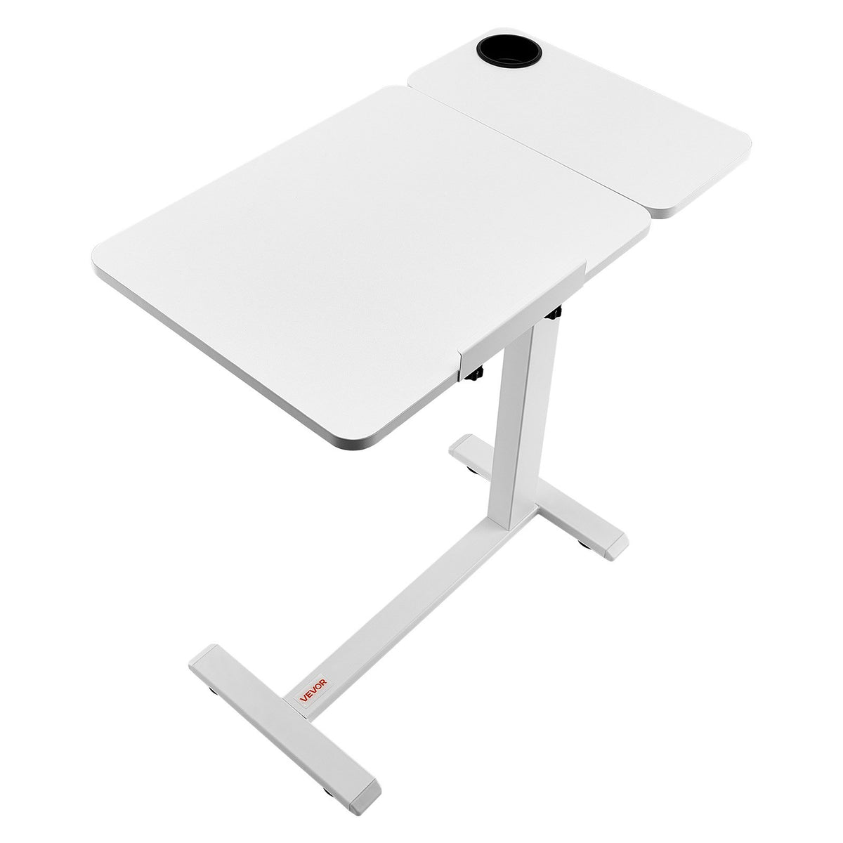 VEVOR Overbed Table, Mobile Bed Side Table with Flip Desktop and 4 Hidden Wheels, Height & Angle Adjustable Rolling Laptop Desk with Cup Holder, Portable Over Bed Desk for Home, Office, Study, White - CSZGXDZZCSFZ3O0N9001V0 - view 10