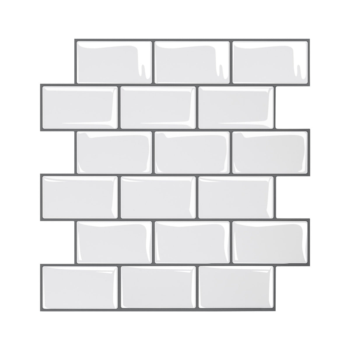 VEVOR Peel and Stick Backsplash 10-Sheet, 12 x 12 x 0.78 inch / 305 x 305 x 2.0 mm Self-Adhesive Wall Tiles, Stick on Subway Tile Backsplash for Kitchen, 3D Back Splashes for Bathroom, Tile-Look - CSZZSQTSBCC10PG7U001V0 - view 1