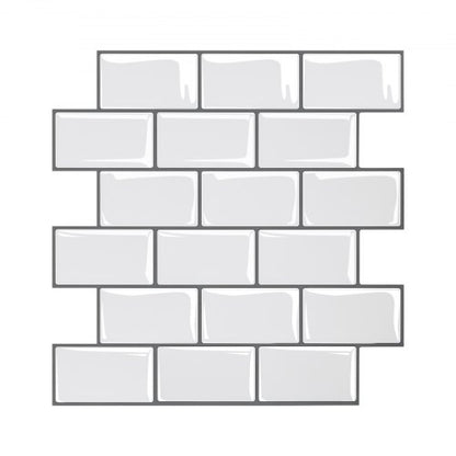 VEVOR Peel and Stick Backsplash 10-Sheet, 12 x 12 x 0.78 inch / 305 x 305 x 2.0 mm Self-Adhesive Wall Tiles, Stick on Subway Tile Backsplash for Kitchen, 3D Back Splashes for Bathroom, Tile-Look - CSZZSQTSBCC10PG7U001V0 - view 2