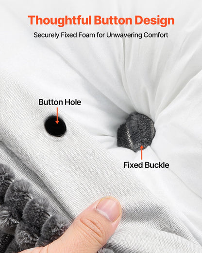 VEVOR Headboard Pillow, King Size Wedge Headboard Pillow with 2 Side Pockets and 2 Headrests, Bed Wedge Pillow with Washable Flannel Cloth, for Reading, Gaming, Resting, Working in Bed, Grey - CTBZKINGCCHS803KE001V0 - view 6