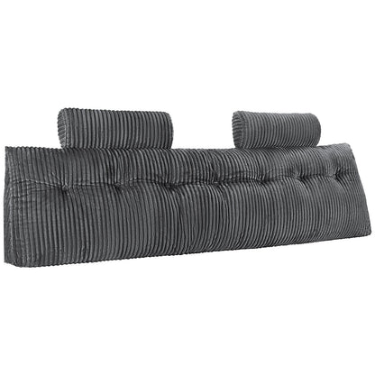 VEVOR Headboard Pillow, King Size Wedge Headboard Pillow with 2 Side Pockets and 2 Headrests, Bed Wedge Pillow with Washable Flannel Cloth, for Reading, Gaming, Resting, Working in Bed, Grey - CTBZKINGCCHS803KE001V0 - view 10