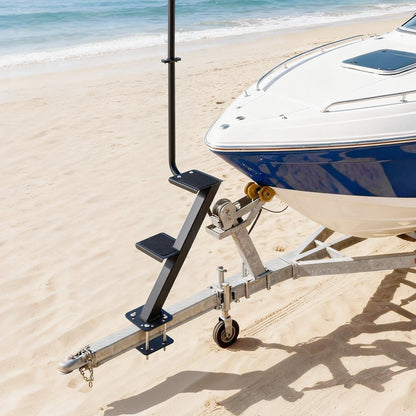 VEVOR Boat Trailer Steps, 2-Step, Heavy-Duty Boat Trailer Steps with Handle, Non-Slip Surface, 3 Mounting Angle Options, Carbon Steel Ladder Suitable for 3" x 3"/3" x 5"/4" x 4" Frame, Bottom Mounting - CTCBTEJBTDBA9FNN5001V0 - view 9