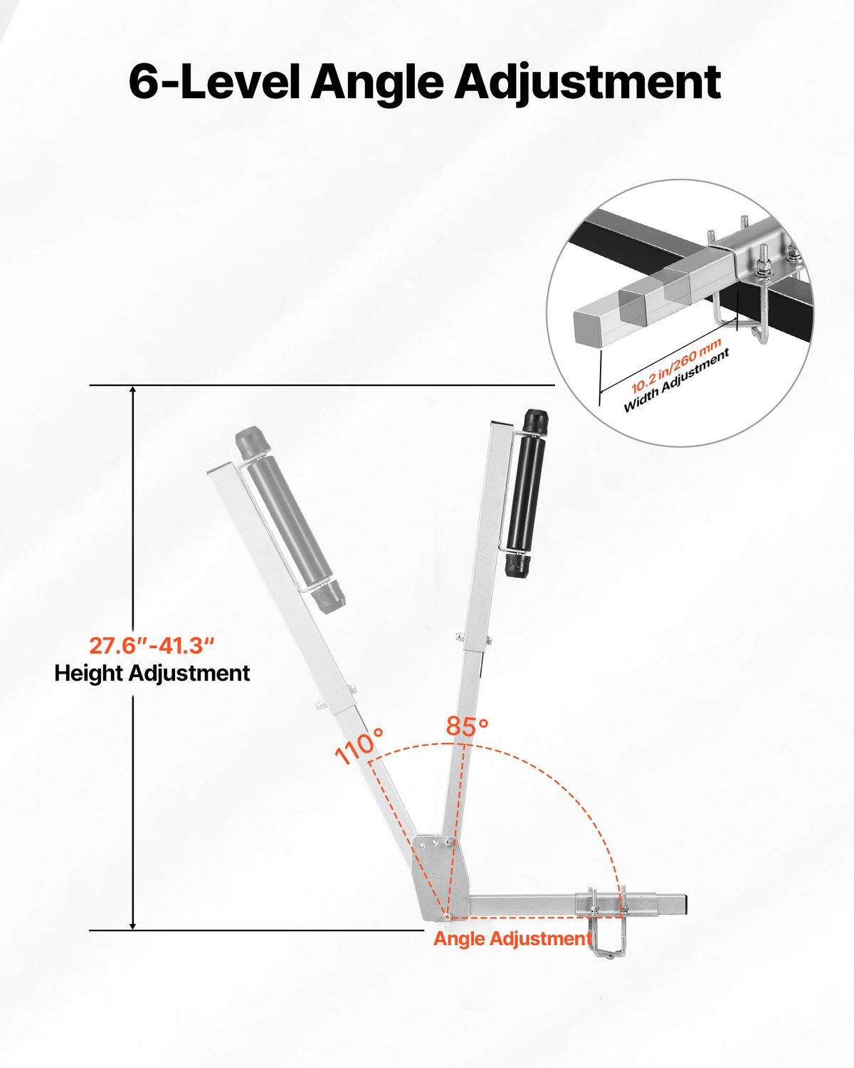 VEVOR Boat Trailer Guides, 27.6-41.3 in Height Adjustable Trailers Guide, 2PCS Thickened High-Duty Trailer Guide-Ons with Smooth Roller Guidance, for Over 16 in Larger Fishing Boats, Runabout Boats - CTCDGCK28740138GT001V0 - view 4