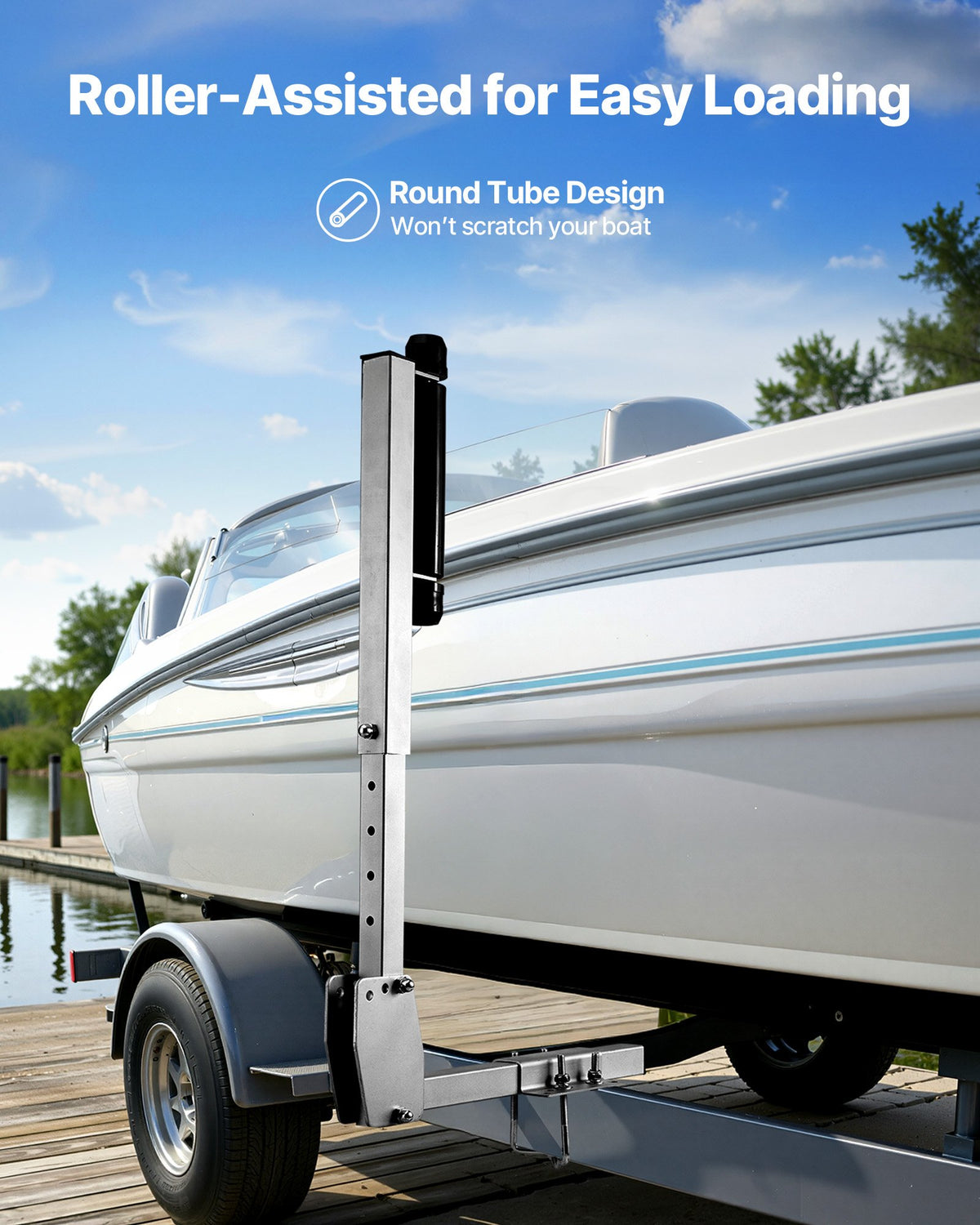 VEVOR Boat Trailer Guides, 27.6-41.3 in Height Adjustable Trailers Guide, 2PCS Thickened High-Duty Trailer Guide-Ons with Smooth Roller Guidance, for Over 16 in Larger Fishing Boats, Runabout Boats - CTCDGCK28740138GT001V0 - view 5