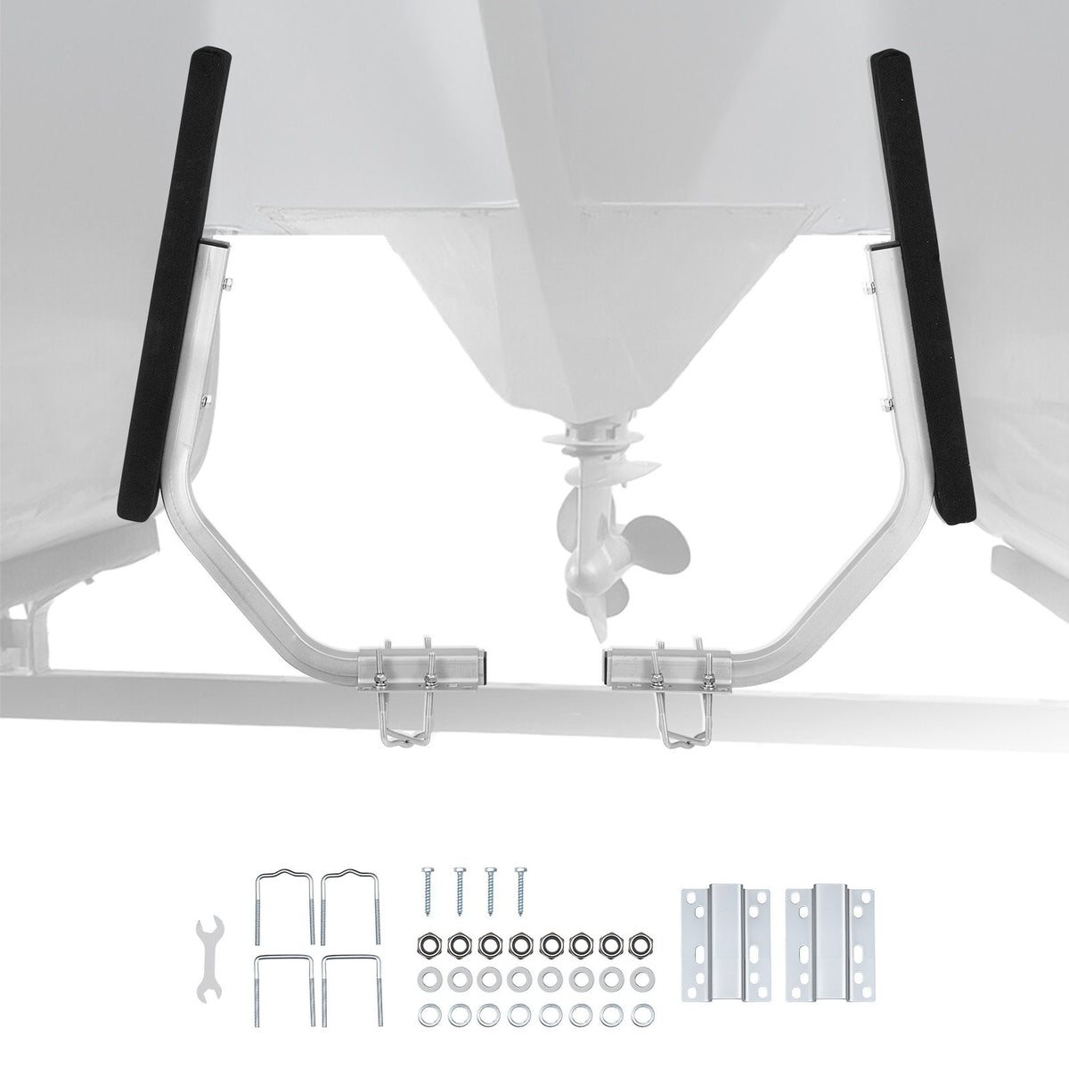 VEVOR Boat Trailer Guides, 1.2 in Adjustable Width Trailers Guide, 2PCS High-Hardness Steel Trailer Guide-Ons with Thick Support Pads, Fits L-Beam, Box or C-Channel Bunk-Style Pontoon Trailers - CTCDGCX24INCCMOSA001V0 - view 1