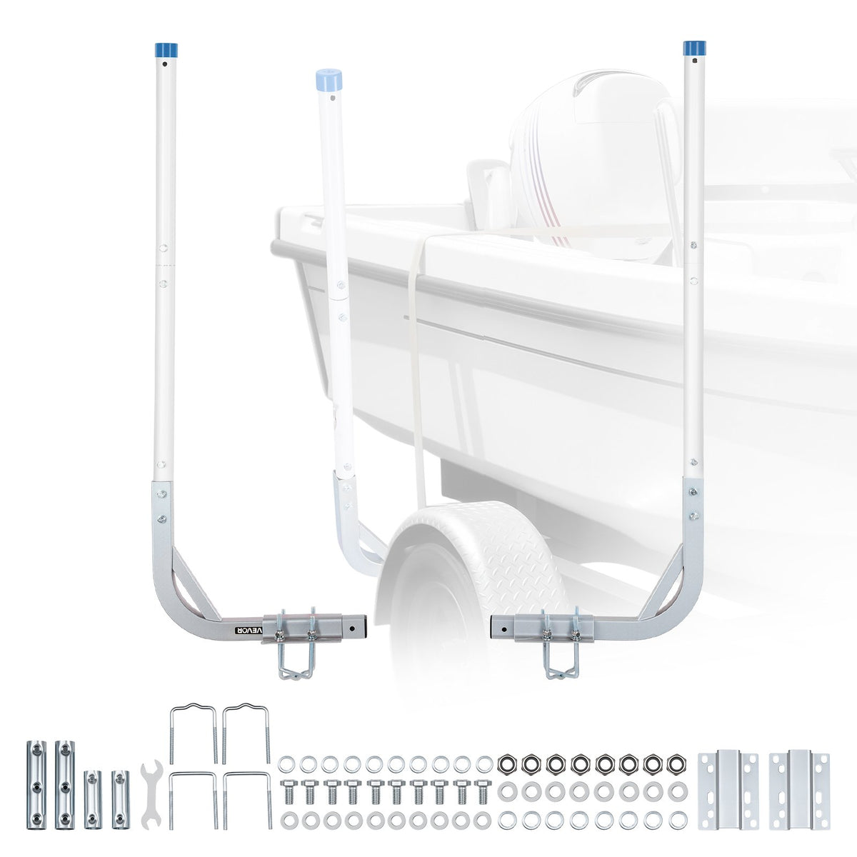 VEVOR Boat Trailer Guides, 30.5 in/47.5 in Height Guide Poles, 2PCS High-Hardness Steel Trailer Guide-Ons, Adjustable Guide Poles with PVC Pipes, for Ski Boats, Compact Fishing Boats, Small Sailboat - CTCDGDLX314867OH8001V0 - view 1