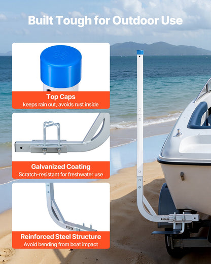 VEVOR Boat Trailer Guides, 30.5 in/47.5 in Height Guide Poles, 2PCS High-Hardness Steel Trailer Guide-Ons, Adjustable Guide Poles with PVC Pipes, for Ski Boats, Compact Fishing Boats, Small Sailboat - CTCDGDLX314867OH8001V0 - view 6