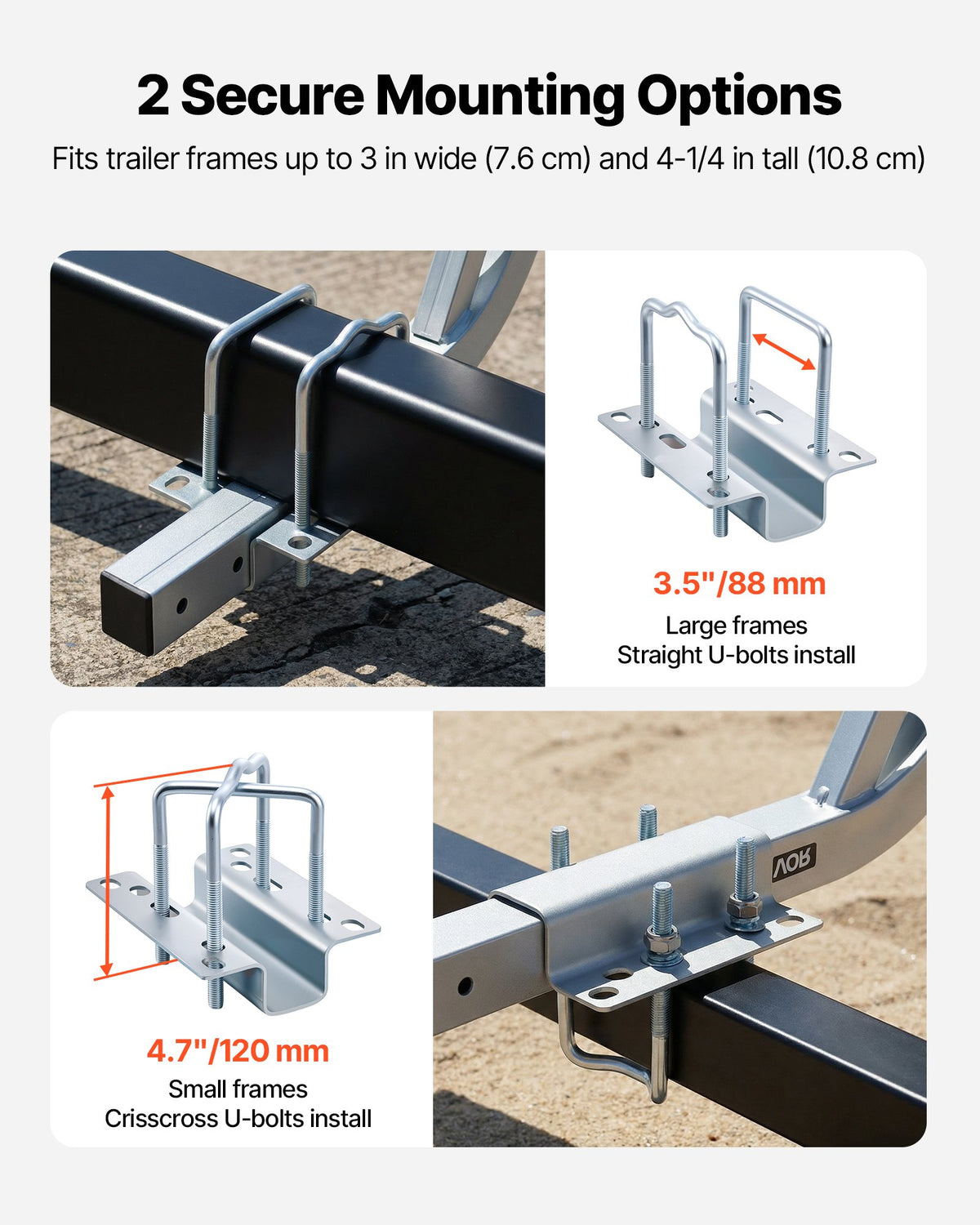 VEVOR Boat Trailer Guides, 30.5 in/47.5 in Height Guide Poles, 2PCS High-Hardness Steel Trailer Guide-Ons, Adjustable Guide Poles with PVC Pipes, for Ski Boats, Compact Fishing Boats, Small Sailboat - CTCDGDLX314867OH8001V0 - view 7