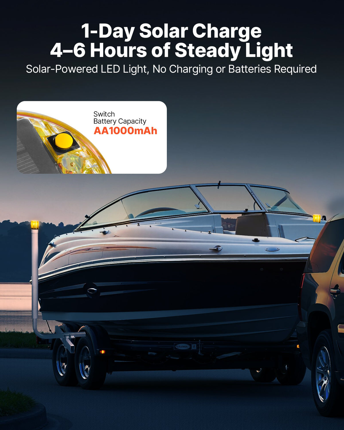 VEVOR Boat Trailer Guide, 46 in with LED Light Trailer Guide Poles, 2PCS High-Hardness Steel Guide-Ons, Wide Adjustable Trailers Guides with PVC Pipes, for Ski Boat, Fishing Boat or Sailboat Trailers - CTCDGDLXBS40N0BCN001Y3 - view 4