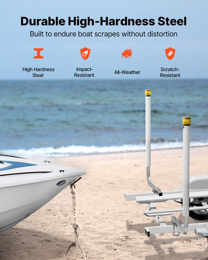 VEVOR Boat Trailer Guide, 46 in with LED Light Trailer Guide Poles, 2PCS High-Hardness Steel Guide-Ons, Wide Adjustable Trailers Guides with PVC Pipes, for Ski Boat, Fishing Boat or Sailboat Trailers - CTCDGDLXBS40N0BCN001Y3 - view 6