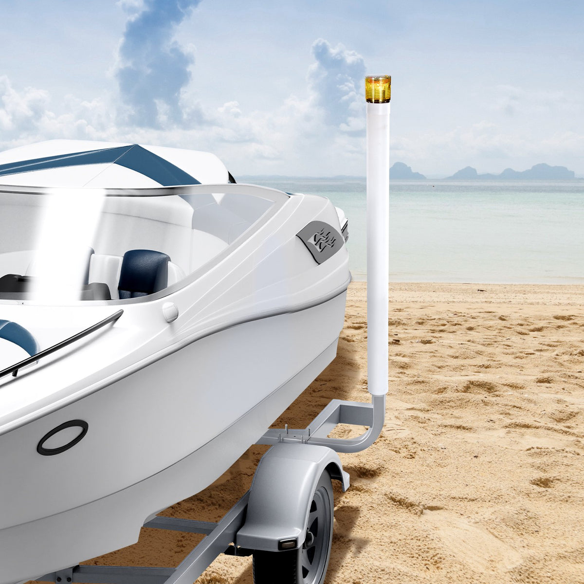 VEVOR Boat Trailer Guide, 46 in with LED Light Trailer Guide Poles, 2PCS High-Hardness Steel Guide-Ons, Wide Adjustable Trailers Guides with PVC Pipes, for Ski Boat, Fishing Boat or Sailboat Trailers - CTCDGDLXBS40N0BCN001Y3 - view 9