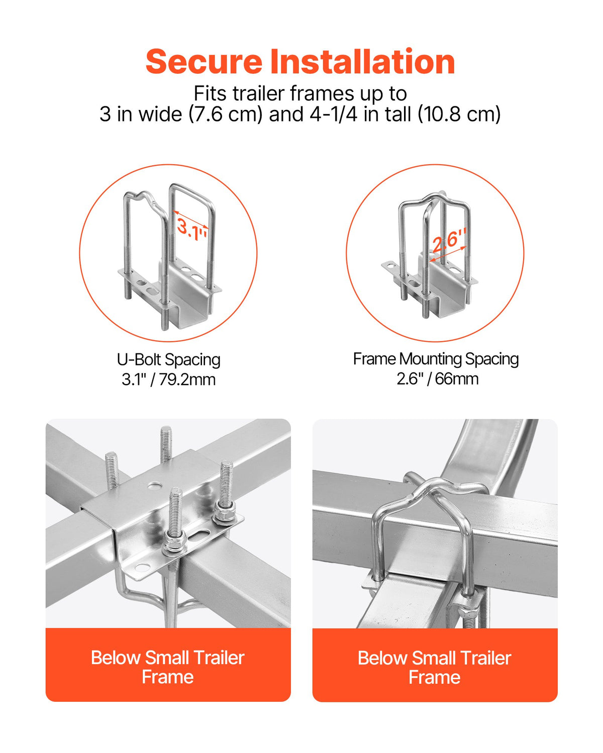 VEVOR Boat Trailer Guide, 65.7 in with LED Light Trailer Guide Poles, 2PCS High-Hardness Steel Guide-Ons, Wide Adjustable Trailers Guides with PVC Pipes, for Ski Boat, Fishing Boat, Sailboat Trailers - CTCDGDLXBS60WOR5F001Y3 - view 5