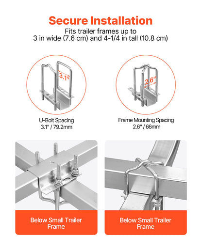 VEVOR Boat Trailer Guide, 65.7 in with LED Light Trailer Guide Poles, 2PCS High-Hardness Steel Guide-Ons, Wide Adjustable Trailers Guides with PVC Pipes, for Ski Boat, Fishing Boat, Sailboat Trailers - CTCDGDLXBS60WOR5F001Y3 - view 5