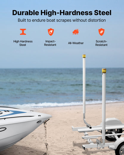 VEVOR Boat Trailer Guide, 65.7 in with LED Light Trailer Guide Poles, 2PCS High-Hardness Steel Guide-Ons, Wide Adjustable Trailers Guides with PVC Pipes, for Ski Boat, Fishing Boat, Sailboat Trailers - CTCDGDLXBS60WOR5F001Y3 - view 6