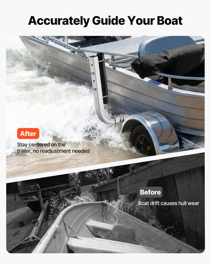 VEVOR Boat Trailer Guides, 18.5 in/20.5 in Height Adjustable Trailers Guide, 2PCS Thickened High-Duty Steel Trailer Guide-Ons with Smooth Roller Guidance, for V-Hull Boats, Small to Mid-Size Boats - CTCDGLXLX1852M1UF001V0 - view 3