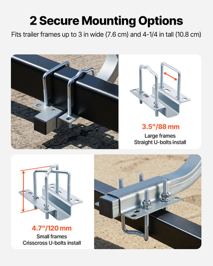 VEVOR Boat Trailer Guides, 18.5 in/20.5 in Height Adjustable Trailers Guide, 2PCS Thickened High-Duty Steel Trailer Guide-Ons with Smooth Roller Guidance, for V-Hull Boats, Small to Mid-Size Boats - CTCDGLXLX1852M1UF001V0 - view 7