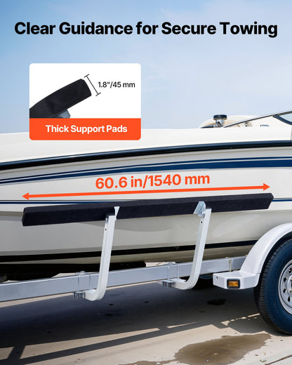 VEVOR Boat Trailer Guides, 16.7 in/18.7 in Height Adjustable Trailers Guide, 2PCS Thickened Steel Trailer Guide-Ons with Thick Support Pads, Fits L-Beam, Box or C-Channel Bunk-Style Pontoon Trailers - CTCDGSTX60IN2PCRM001V0 - view 5