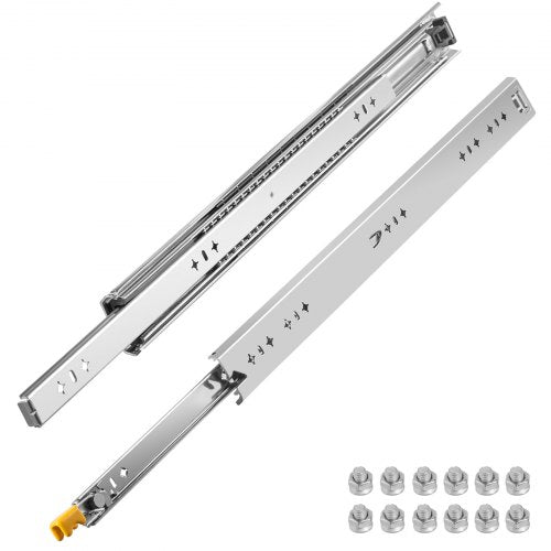 VEVOR Heavy Duty Drawer Slides 2PCS Drawer Slides 36" Locking Drawer Slides 250LBS Capacity Heavy Duty Slides Three Section Full Extension Drawer Slide Cold-Rolled Steel Industrial - CTDG250B36YCWS001V0 - view 1