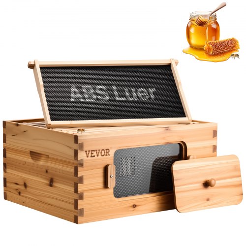 VEVOR Bee Hive Deep Box Starter Kit, 100% Beeswax Coated Natural Fir Wood, Langstroth Beehive Kit with 10 Frames and Foundations, Transparent Acrylic Bee Windows for Beginners and Pro Beekeepers - CTFXSMSHX1109SC61V0 - view 2