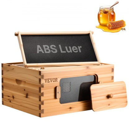 VEVOR Bee Hive Deep Box Starter Kit, 100% Beeswax Coated Natural Fir Wood, Langstroth Beehive Kit with 10 Frames and Foundations, Transparent Acrylic Bee Windows for Beginners and Pro Beekeepers - CTFXSMSHX1109SC61V0 - view 2