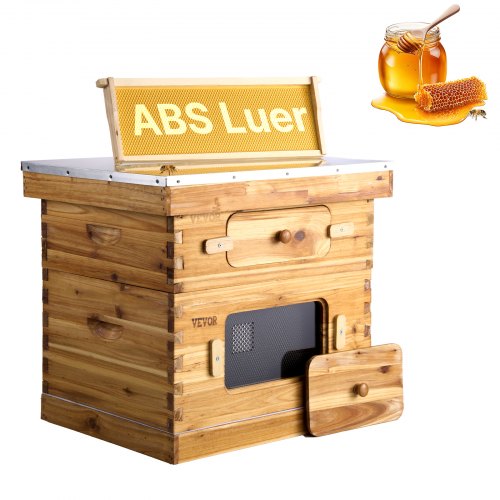 VEVOR Bee Hive 20 Frame Bee Hives Starter Kit, Beeswax Coated Fir Wood, 1 Deep + 1 Medium Bee Boxes Langstroth Beehive Kit, Transparent Acrylic Windows with Foundations for Beginners Pro Beekeepers - CTFXSMSHX1ZHAS36XV0 - view 2