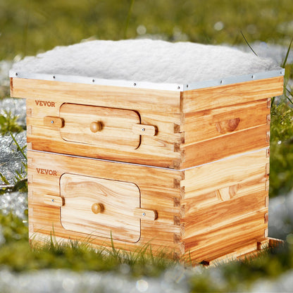 VEVOR Bee Hive 20 Frame Bee Hives Starter Kit, Beeswax Coated Fir Wood, 1 Deep + 1 Medium Bee Boxes Langstroth Beehive Kit, Transparent Acrylic Windows with Foundations for Beginners Pro Beekeepers - CTFXSMSHX1ZHAS36XV0 - view 9