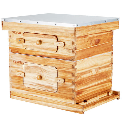 VEVOR Bee Hive 20 Frame Bee Hives Starter Kit, Beeswax Coated Fir Wood, 1 Deep + 1 Medium Bee Boxes Langstroth Beehive Kit, Transparent Acrylic Windows with Foundations for Beginners Pro Beekeepers - CTFXSMSHX1ZHAS36XV0 - view 10